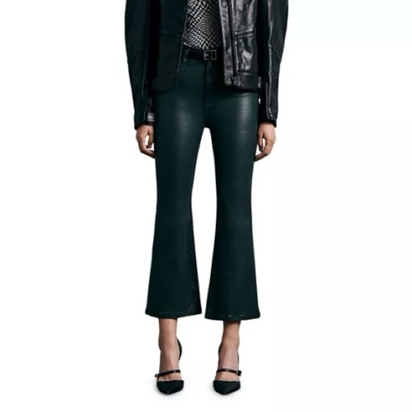 Rag & Bone Casey High Rise Ankle Flare Jeans in Coated Pine Grove Size 27 - Picture 1 of 12